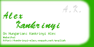 alex kankrinyi business card